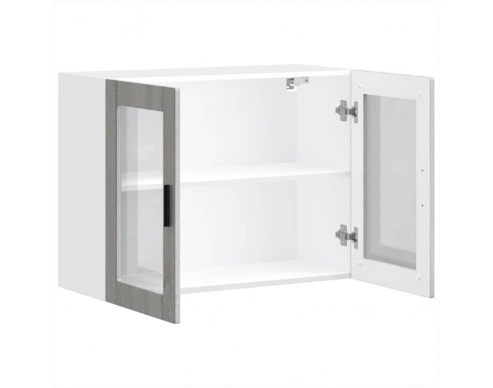 Sonata H Кухненски стенен шкаф със стъклена врата Porto сив сонома