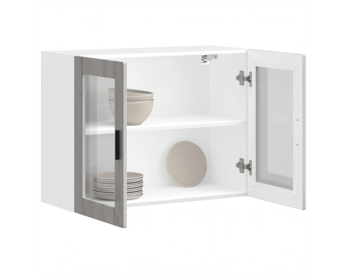 Sonata H Кухненски стенен шкаф със стъклена врата Porto сив сонома