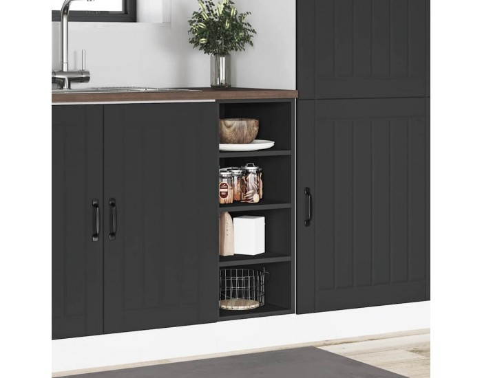 Sonata H Долен шкаф Рига, черен, 30x44,5x81,5 см, инженерно дърво