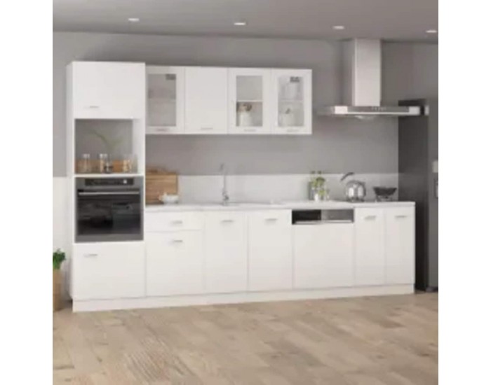 Sonata H Шкаф за микровълнова фурна Lyon, бял, 60x57x207 см, инженерно дърво