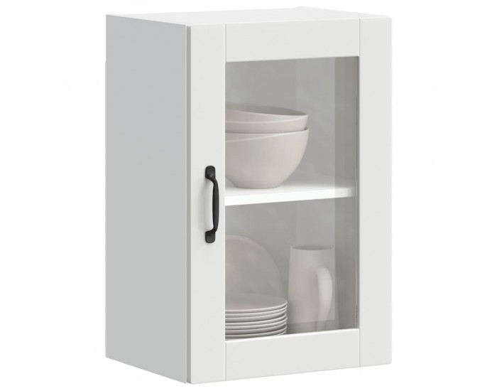 Sonata H Кухненски стенен шкаф със стъклена врата Porto бял