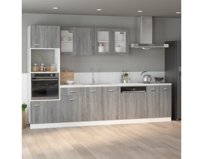 Sonata H Долен шкаф Lyon, сив, цвят сонома, 60x46x81,5 см, инженерно дърво