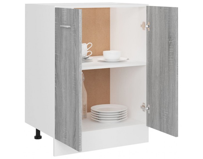 Sonata H Долен шкаф Lyon, сив, цвят сонома, 60x46x81,5 см, инженерно дърво