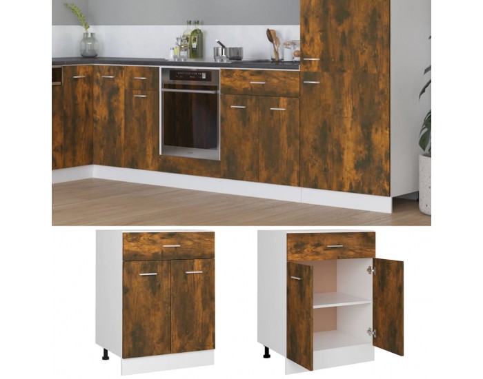 Sonata H Шкаф с чекмеджета Lyon, опушен дъб, 60x46x81,5 см, инженерно дърво