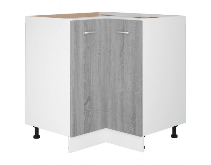 Sonata H Кухненски шкаф Lyon сив, цвят сонома, 75,5x75,5x81,5 см, инженерно дърво