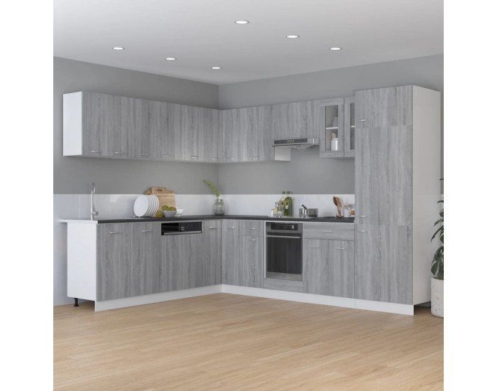 Sonata H Кухненски шкаф Lyon сив, цвят сонома, 75,5x75,5x81,5 см, инженерно дърво