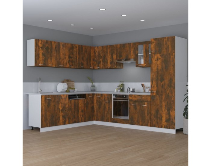 Sonata H Висящ шкаф Lyon опушен дъб 80x31x60 см, инженерно дърво