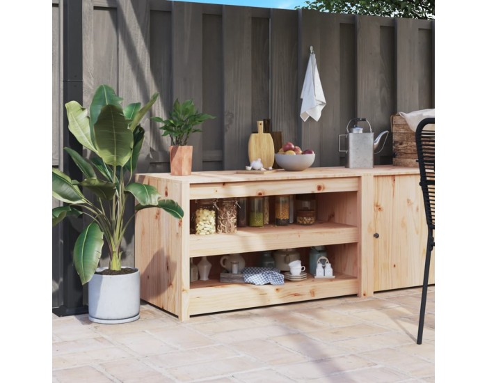 Sonata H Кухненски шкаф за открито, 106x55x64 см, бор масив