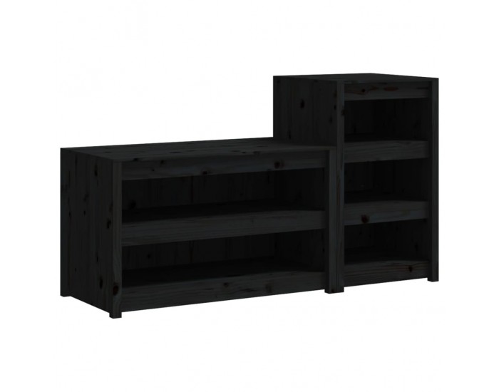 Sonata H Кухненски шкафове за открито, 2 бр, черни, бор масив