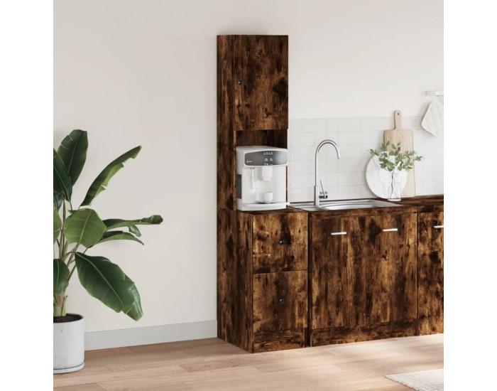 Sonata H Кухненски шкаф, опушен дъб, 35x50x180 см, инженерно дърво