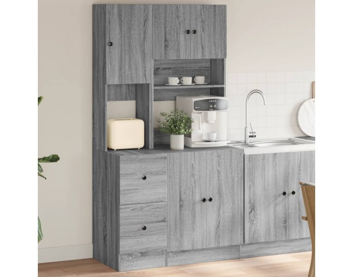 Sonata H Кухненски шкаф, сив сонома, 95x50x180 см, инженерно дърво