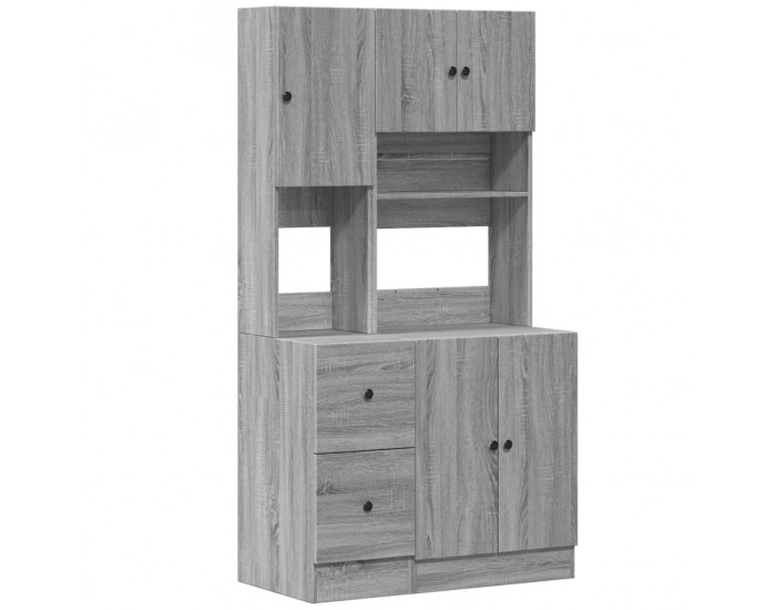 Sonata H Кухненски шкаф, сив сонома, 95x50x180 см, инженерно дърво