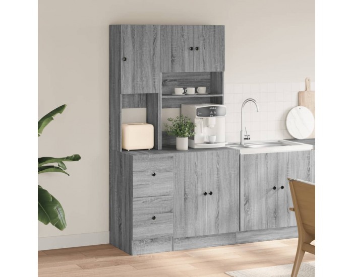 Sonata H Кухненски шкаф, сив сонома, 95x50x180 см, инженерно дърво