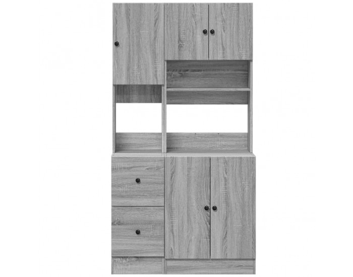 Sonata H Кухненски шкаф, сив сонома, 95x50x180 см, инженерно дърво