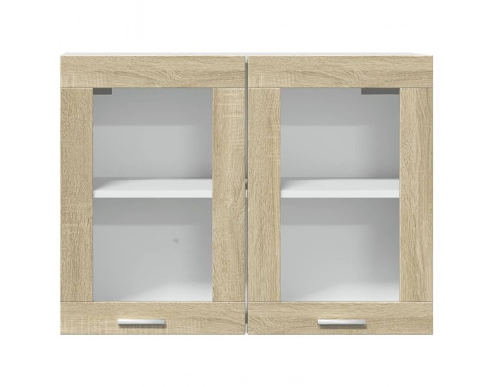 Sonata H Висящ стъклен шкаф Lyon, дъб сонома, 80x31x60 см, инженерно дърво