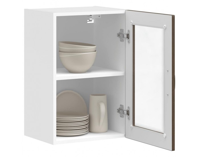 Sonata H Кухненски стенен шкаф със стъклена врата Porto кафяв дъб