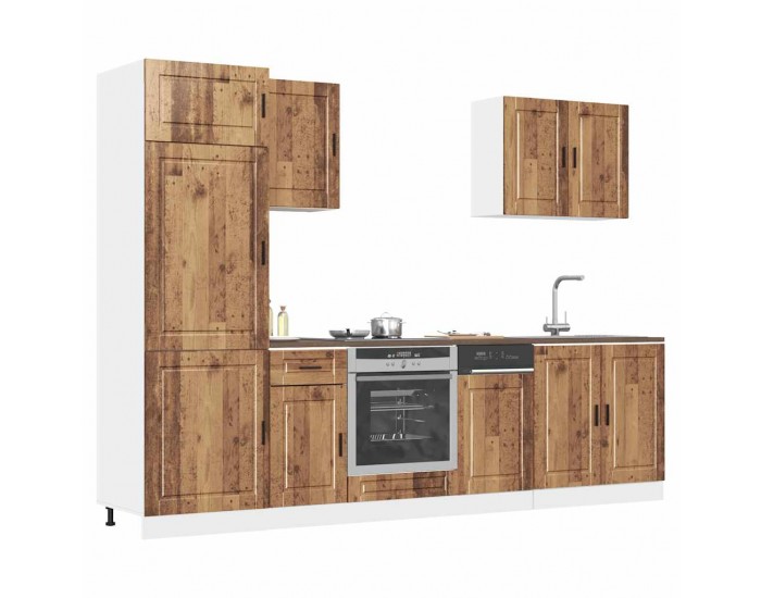 Sonata H Комплект кухненски шкафове, 7 части, Porto, старо дърво, инженерно дърво
