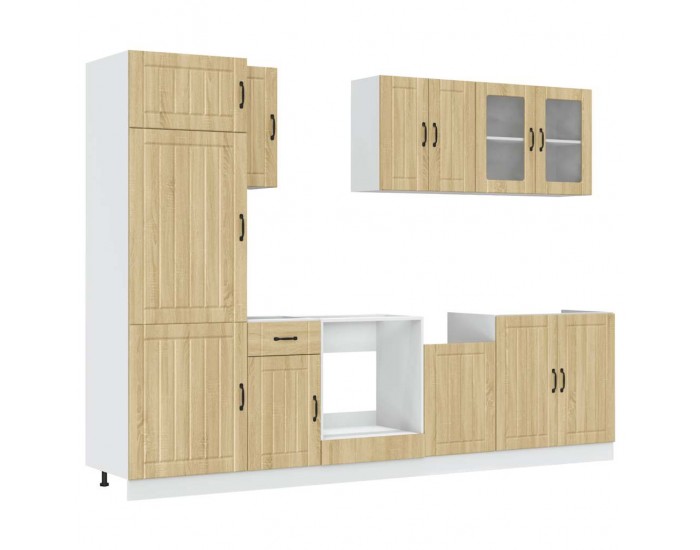 Sonata H Комплект кухненски шкафове с 8 части Lucca, дъб сонома, инженерно дърво