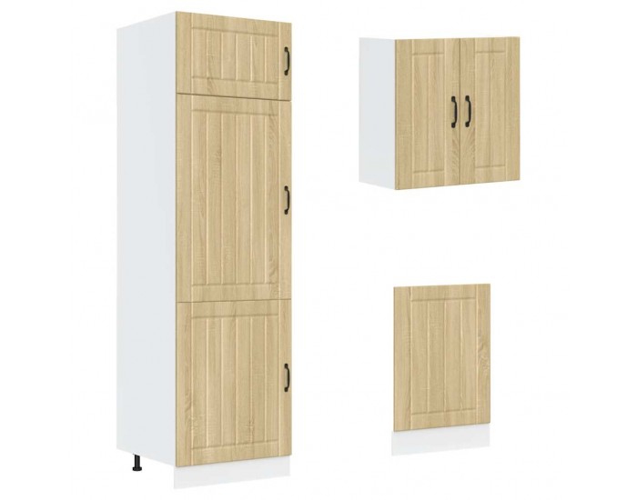 Sonata H Комплект кухненски шкафове с 8 части Lucca, дъб сонома, инженерно дърво