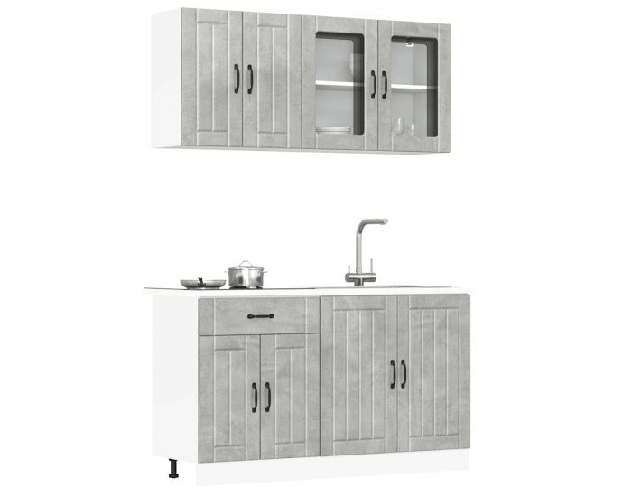Sonata H Комплект кухненски шкафове от 4 части Lucca, бетонно сив, инженерно дърво
