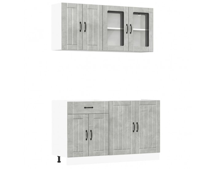 Sonata H Комплект кухненски шкафове от 4 части Lucca, бетонно сив, инженерно дърво