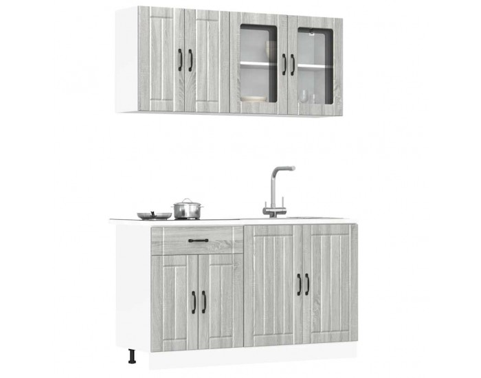 Sonata H Комплект кухненски шкафове от 4 части Lucca, сив, инженерно дърво сонома