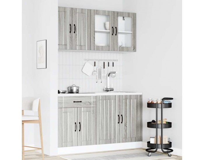 Sonata H Комплект кухненски шкафове от 4 части Lucca, сив, инженерно дърво сонома