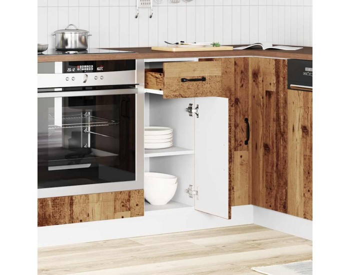 Sonata H Кухненски шкаф, Kalmar, старо дърво, инженерно дърво