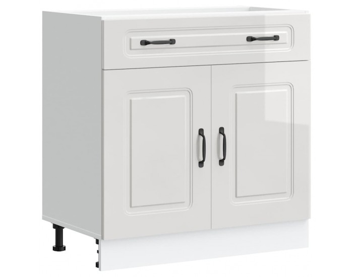 Sonata H Кухненски шкаф, Kalmar, бял гланц, инженерно дърво