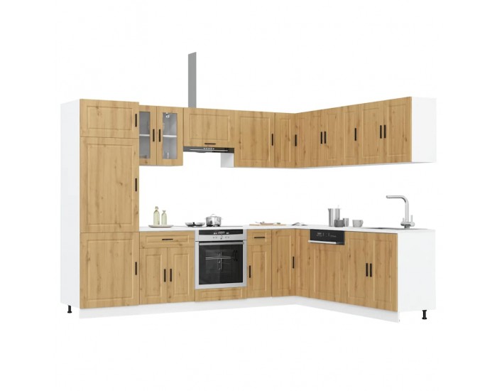 Sonata H Комплект кухненски шкафове от 14 части Porto, инженерно дърво