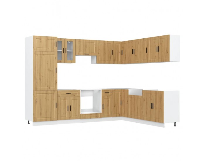 Sonata H Комплект кухненски шкафове от 14 части Porto, инженерно дърво