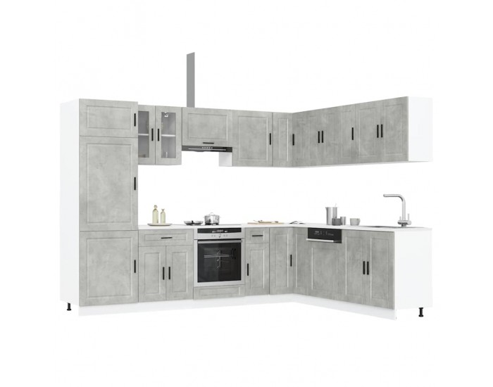 Sonata H Комплект кухненски шкафове от 14 части Porto, инженерно дърво