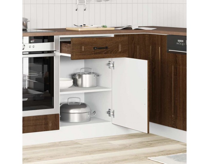 Sonata H Кухненски шкаф, Kalmar, кафяв дъб, инженерно дърво