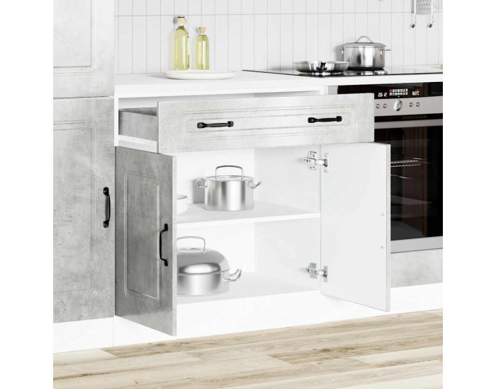 Sonata H Кухненски шкаф, Kalmar, бетонно сив, инженерно дърво