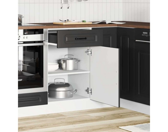 Sonata H Кухненски шкаф, Kalmar, черен, инженерно дърво