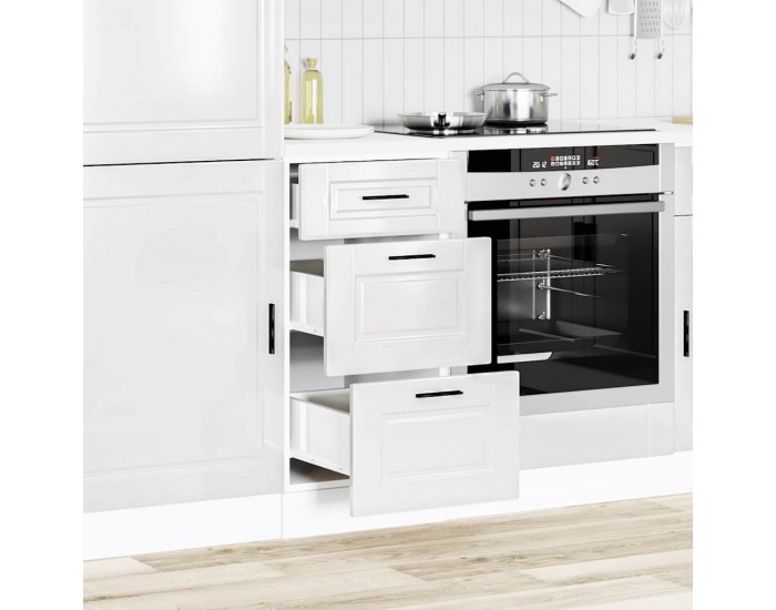 Sonata H Кухненски шкаф Porto с висок гланц, бяло, инженерно дърво