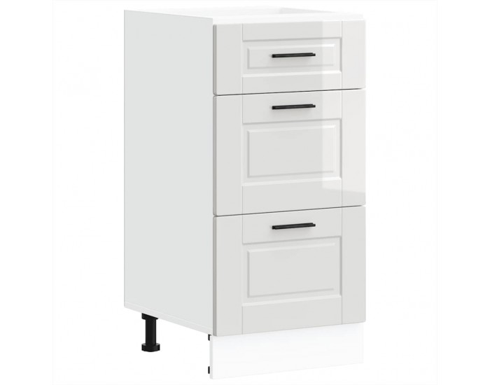 Sonata H Кухненски шкаф Porto с висок гланц, бяло, инженерно дърво