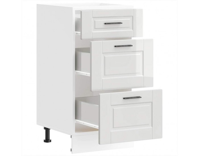 Sonata H Кухненски шкаф Porto с висок гланц, бяло, инженерно дърво