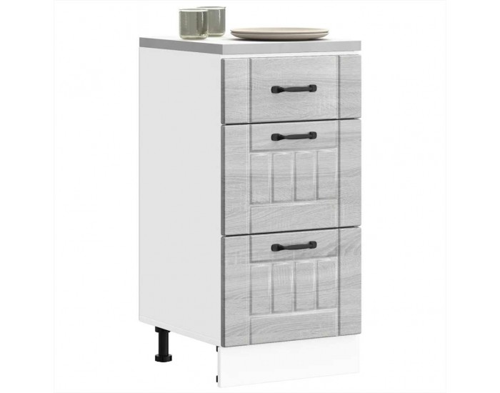 Sonata H Кухненски шкаф Lucca, сив сонома, инженерна дървесина