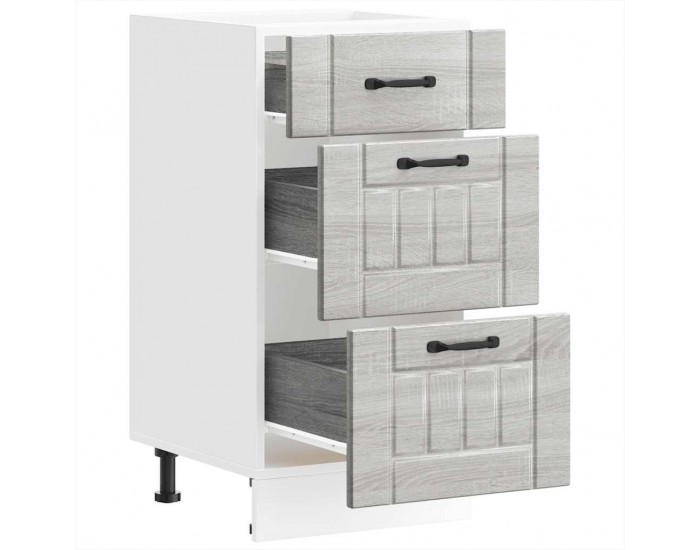 Sonata H Кухненски шкаф Lucca, сив сонома, инженерна дървесина