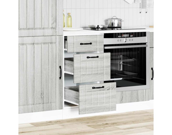 Sonata H Кухненски шкаф Lucca, сив сонома, инженерна дървесина