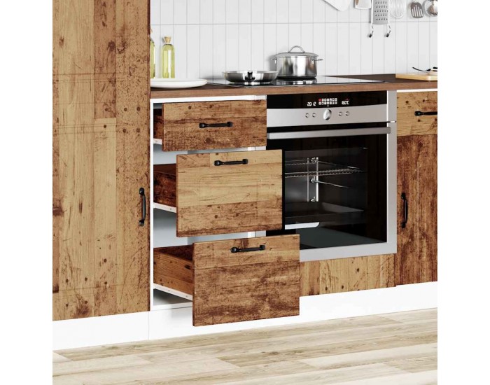 Sonata H Кухненски шкаф, Kalmar, старо дърво, инженерно дърво