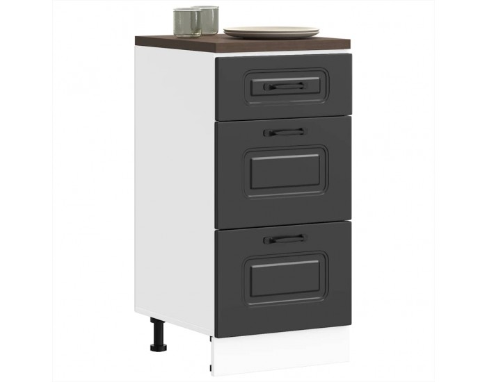 Sonata H Кухненски шкаф Kalmar Черен инженерен дървен материал