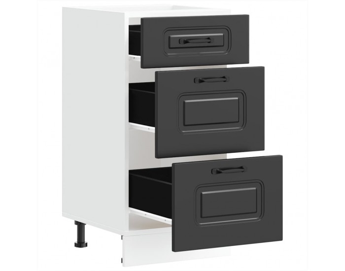 Sonata H Кухненски шкаф Kalmar Черен инженерен дървен материал