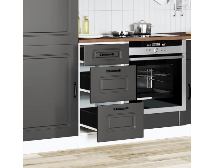 Sonata H Кухненски шкаф Kalmar Черен инженерен дървен материал