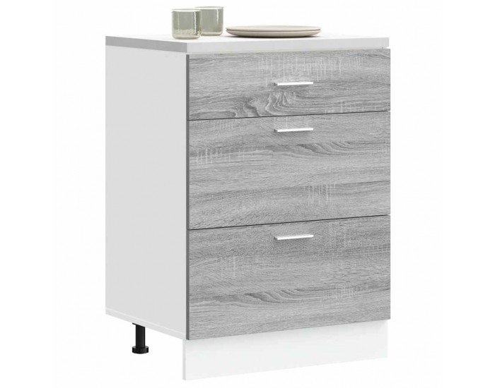 Sonata H Кухненски шкаф Lyon, сив, инженерно дърво сонома