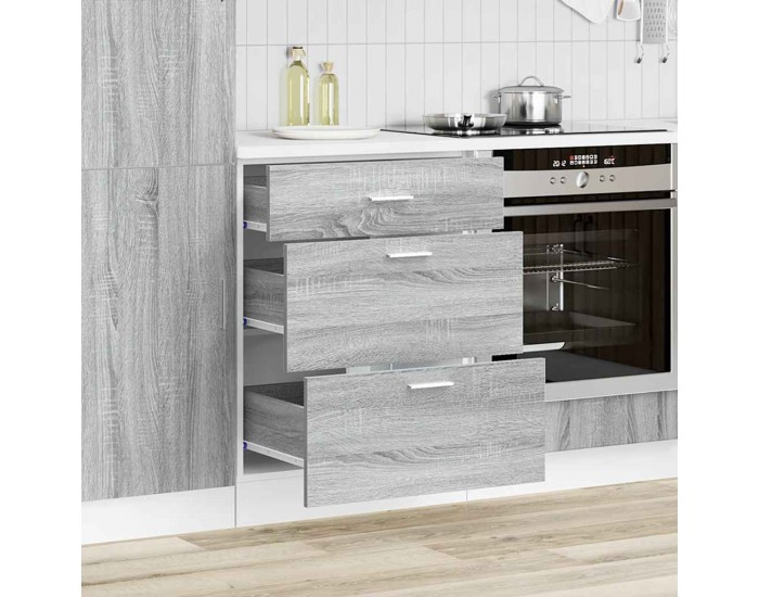Sonata H Кухненски шкаф Lyon, сив, инженерно дърво сонома