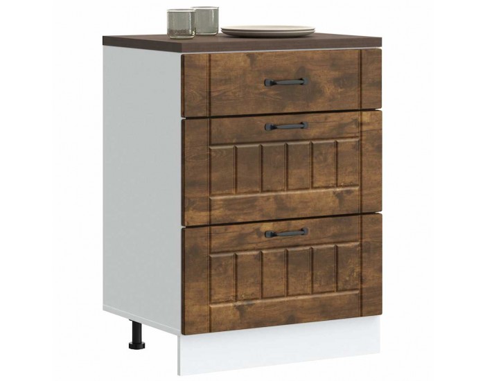 Sonata H Кухненски шкаф Lucca, опушен дъб, инженерно дърво