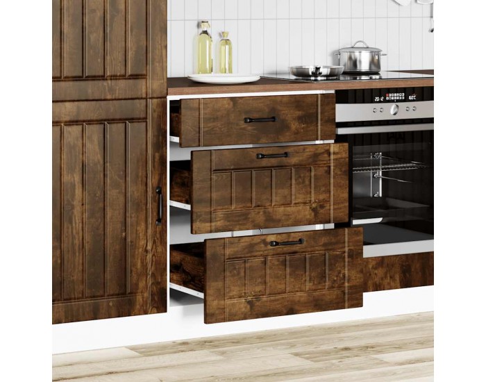 Sonata H Кухненски шкаф Lucca, опушен дъб, инженерно дърво