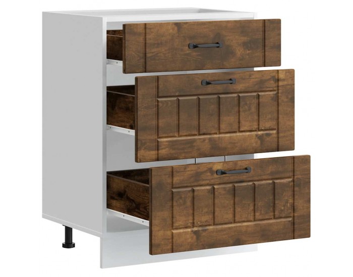 Sonata H Кухненски шкаф Lucca, опушен дъб, инженерно дърво